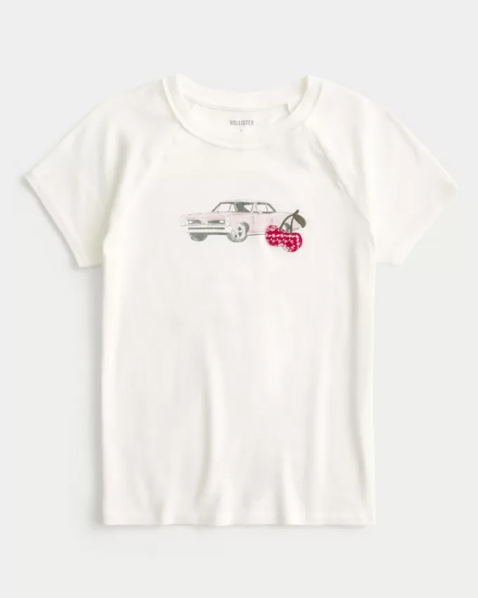 Car Graphic Baby Tee,Car Graphic Baby Tee