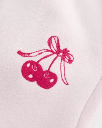 Cherry Graphic Wide-Leg Sweatpants,Cherry Graphic Wide-Leg Sweatpants