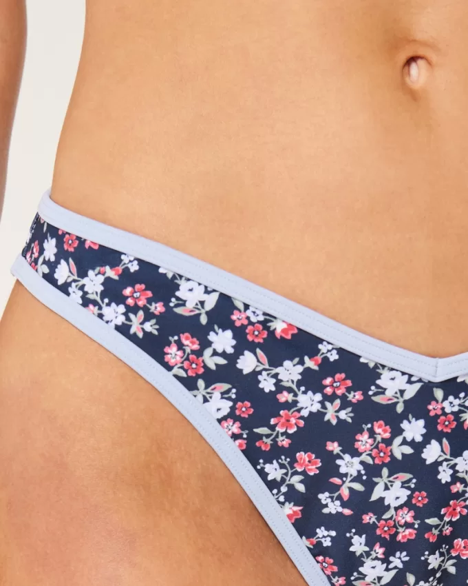 Contrast Strap High-Leg Cheeky Bikini Bottom,Contrast Strap High-Leg Cheeky Bikini Bottom