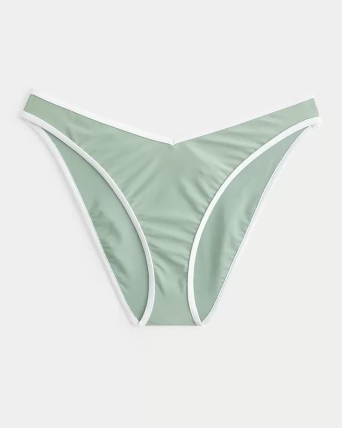 Contrast Strap High-Leg Cheeky Bikini Bottom,Contrast Strap High-Leg Cheeky Bikini Bottom