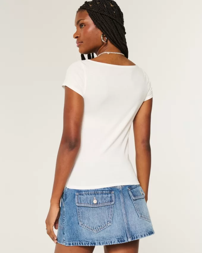 Cowl Neck Floral Graphic Tee,Cowl Neck Floral Graphic Tee