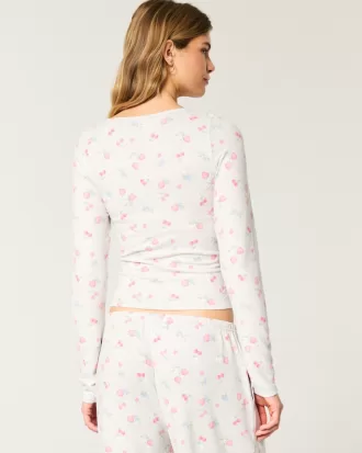 Cozy Berry Pattern Pajama Top,Cozy Berry Pattern Pajama Top