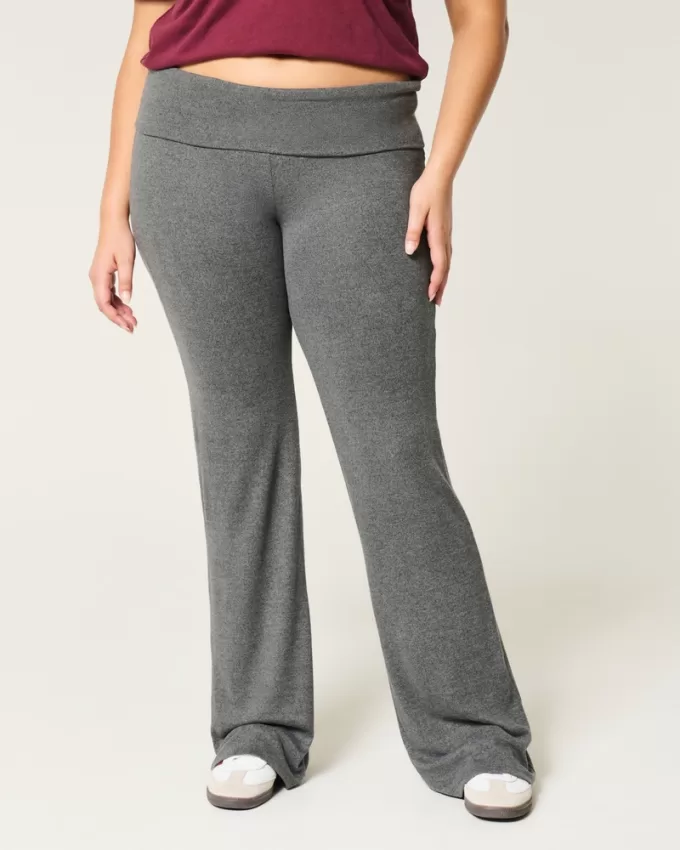 Cozy Knit Foldover Waist Flare Pants,Cozy Knit Foldover Waist Flare Pants Cozy Knit Foldover Waist Flare Pants,Cozy Knit Foldover Waist Flare Pants
