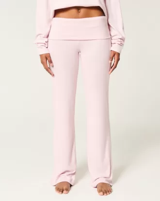 Cozy Knit Foldover Waist Sleep Pants,Cozy Knit Foldover Waist Sleep Pants