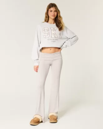 Cozy Knit Foldover Waist Sleep Pants,Cozy Knit Foldover Waist Sleep Pants