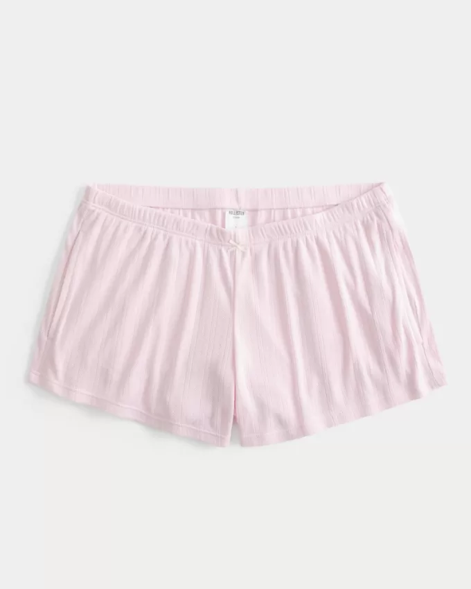 Cozy Pointelle Bow Shortie,Cozy Pointelle Bow Shortie