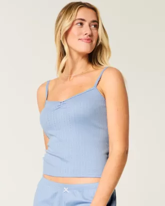Cozy Pointelle Bow Tank,Cozy Pointelle Bow Tank
