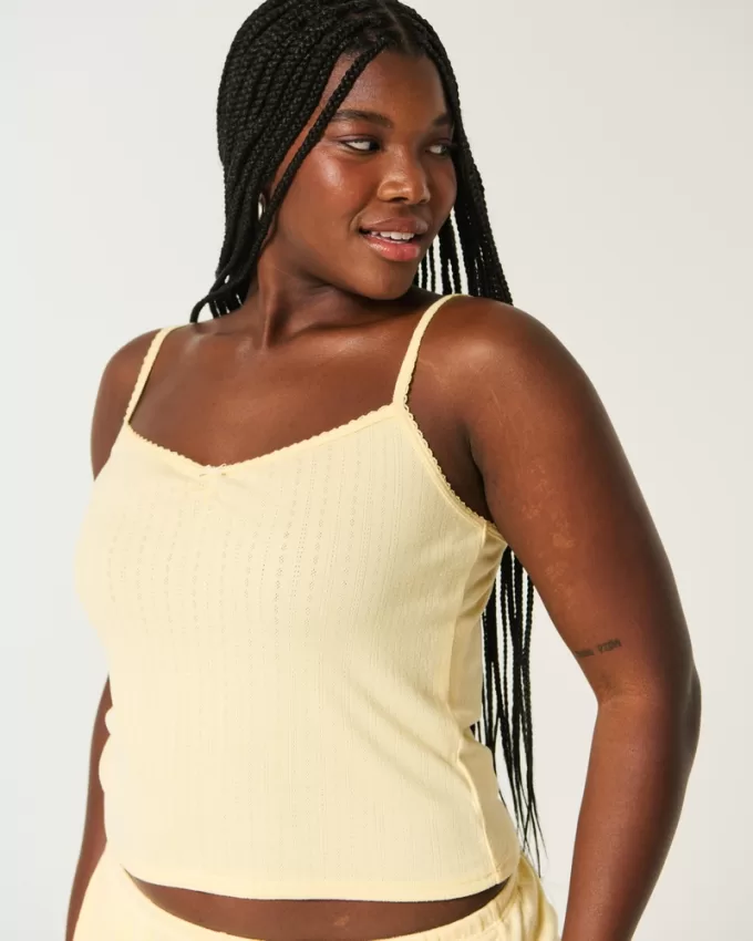 Cozy Pointelle Bow Tank,Cozy Pointelle Bow Tank