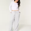 Cozy Ribbed Drawstring Baggy Pants,Cozy Ribbed Drawstring Baggy Pants