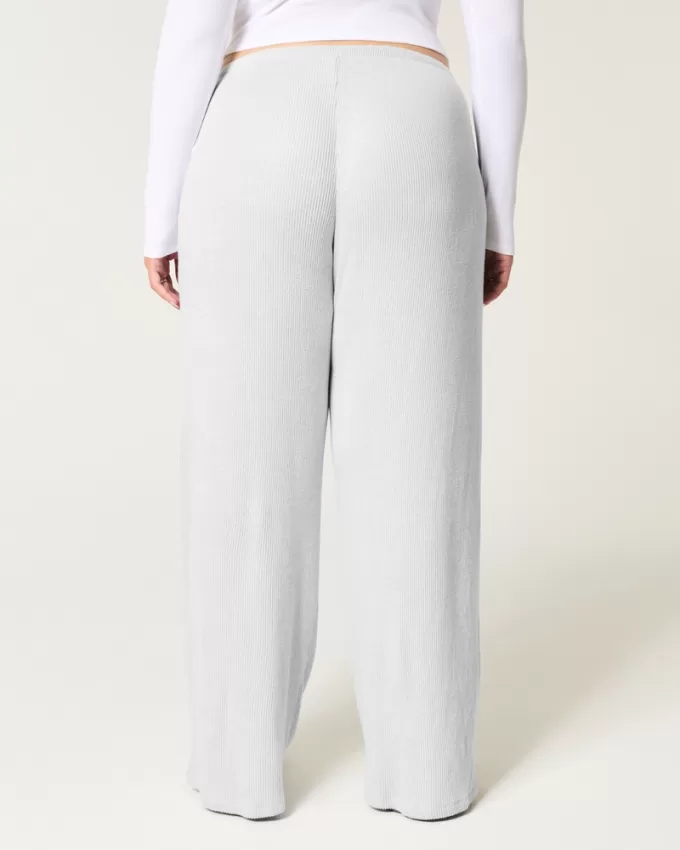 Cozy Ribbed Drawstring Baggy Pants,Cozy Ribbed Drawstring Baggy Pants