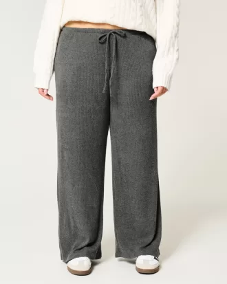 Cozy Ribbed Drawstring Baggy Pants,Cozy Ribbed Drawstring Baggy Pants