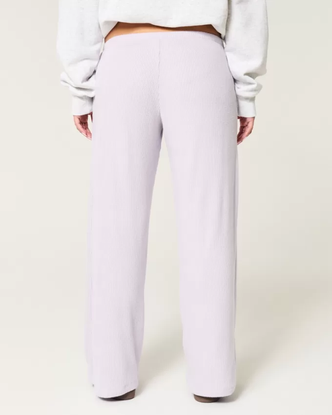 Cozy Ribbed Drawstring Baggy Pants,Cozy Ribbed Drawstring Baggy Pants