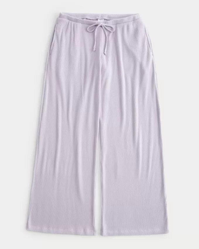 Cozy Ribbed Drawstring Baggy Pants,Cozy Ribbed Drawstring Baggy Pants