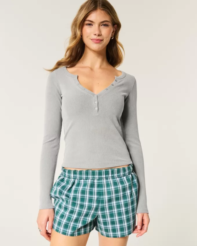 Cozy Ribbed Seamless Fabric Henley,Cozy Ribbed Seamless Fabric Henley