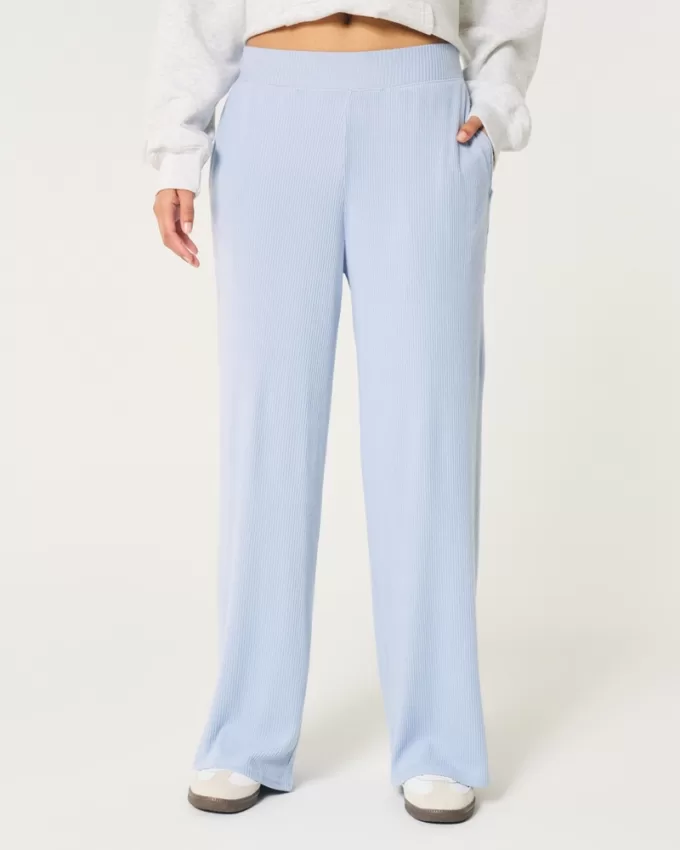 Cozy Ribbed Wide-Leg Pants,Cozy Ribbed Wide-Leg Pants
