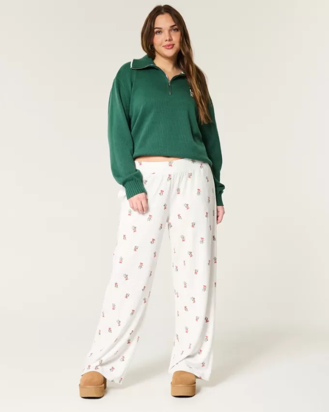 Cozy Wide-Leg Pajama Pants,Cozy Wide-Leg Pajama Pants