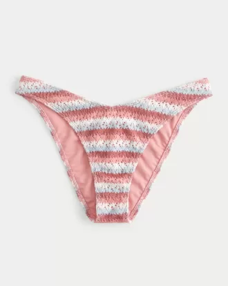 Crochet-Style High-Leg Cheeky Bikini Bottom,Crochet-Style High-Leg Cheeky Bikini Bottom
