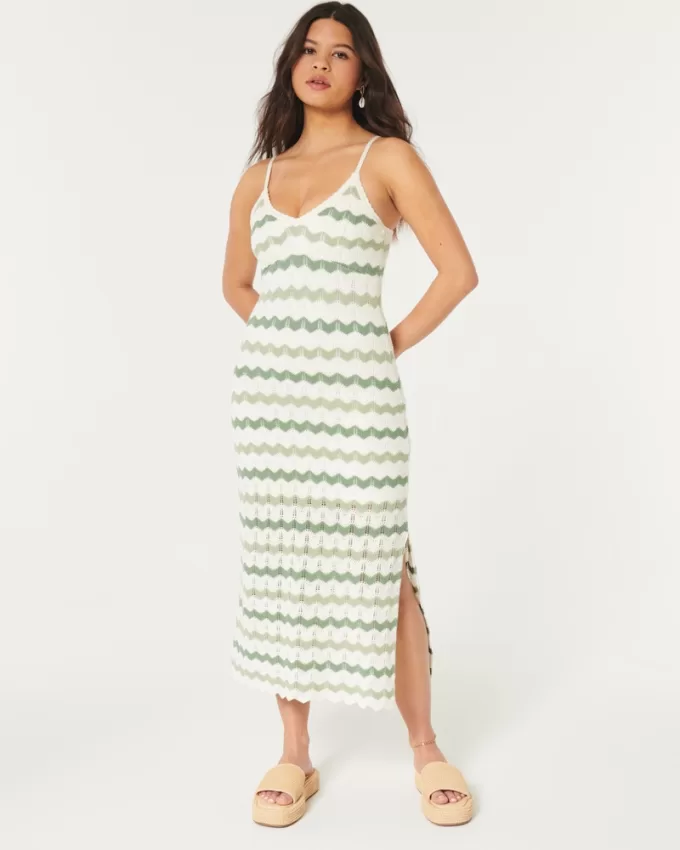 Crochet-Style Midi Dress,Crochet-Style Midi Dress