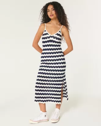 Crochet-Style Midi Dress,Crochet-Style Midi Dress