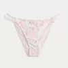 Crochet-Style Mixed High-Leg Cheeky Bikini Bottom,Crochet-Style Mixed High-Leg Cheeky Bikini Bottom
