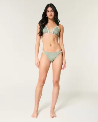 Crochet-Style Mixed Triangle Bikini Top,Crochet-Style Mixed Triangle Bikini Top