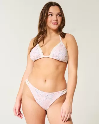 Crochet-Style Mixed Triangle Bikini Top,Crochet-Style Mixed Triangle Bikini Top