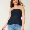 Crochet-Style Sweater Tube Top,Crochet-Style Sweater Tube Top