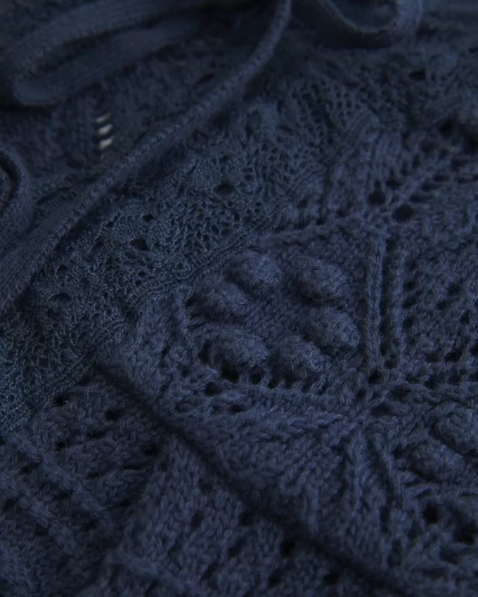 Crochet-Style Tie-Front Sweater Tank,Crochet-Style Tie-Front Sweater Tank