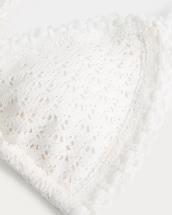 Crochet-Style Triangle Bikini Top,Crochet-Style Triangle Bikini Top