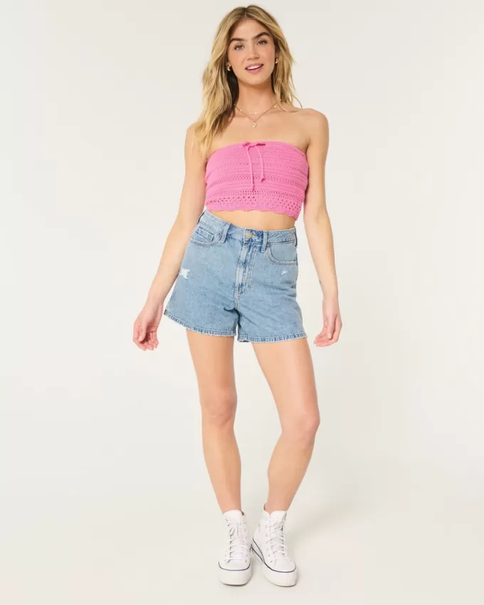 Crochet-Style Tube Top,Crochet-Style Tube Top