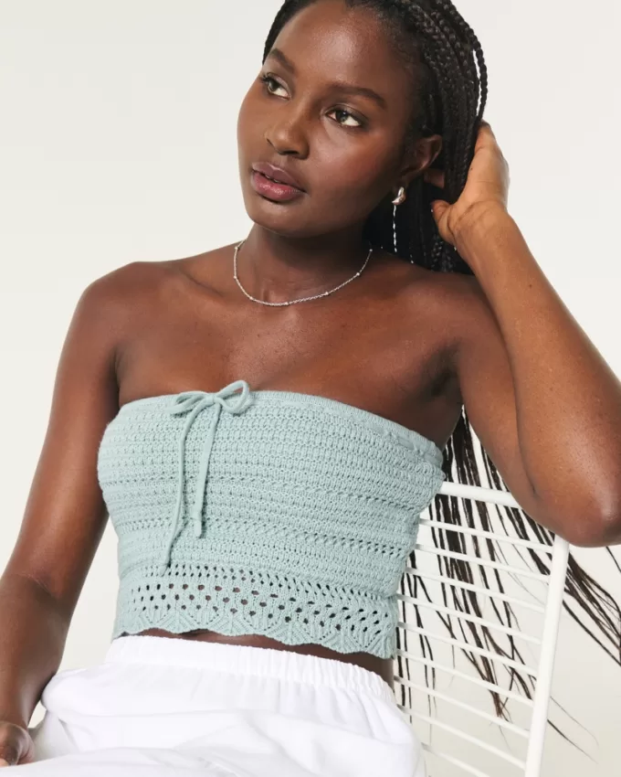 Crochet-Style Tube Top,Crochet-Style Tube Top