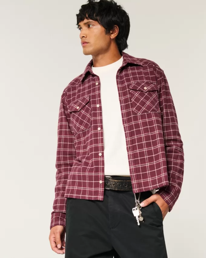Crop Flannel Shirt,Crop Flannel Shirt