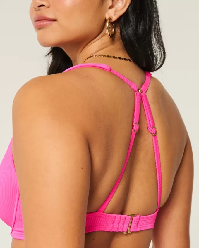 Curvy High Apex Ribbed Underwire Bikini Top,Curvy High Apex Ribbed Underwire Bikini Top