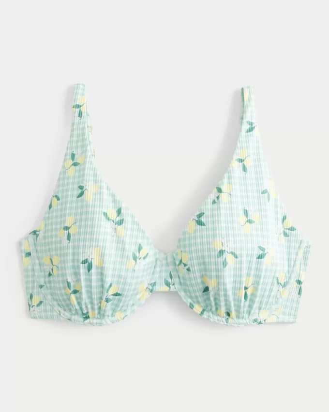 Curvy High Apex Ribbed Underwire Bikini Top,Curvy High Apex Ribbed Underwire Bikini Top