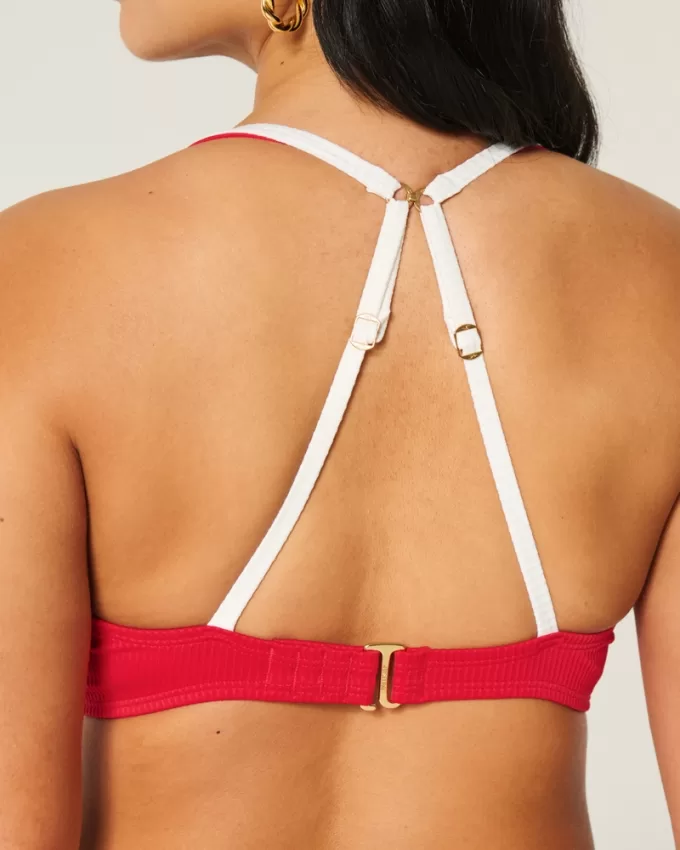 Curvy High Apex Ribbed Underwire Bikini Top,Curvy High Apex Ribbed Underwire Bikini Top