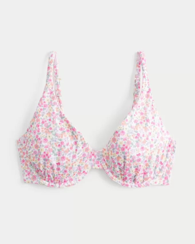 Curvy High Apex Ribbed Underwire Bikini Top,Curvy High Apex Ribbed Underwire Bikini Top