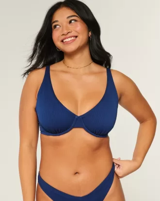 Curvy High Apex Ribbed Underwire Bikini Top,Curvy High Apex Ribbed Underwire Bikini Top