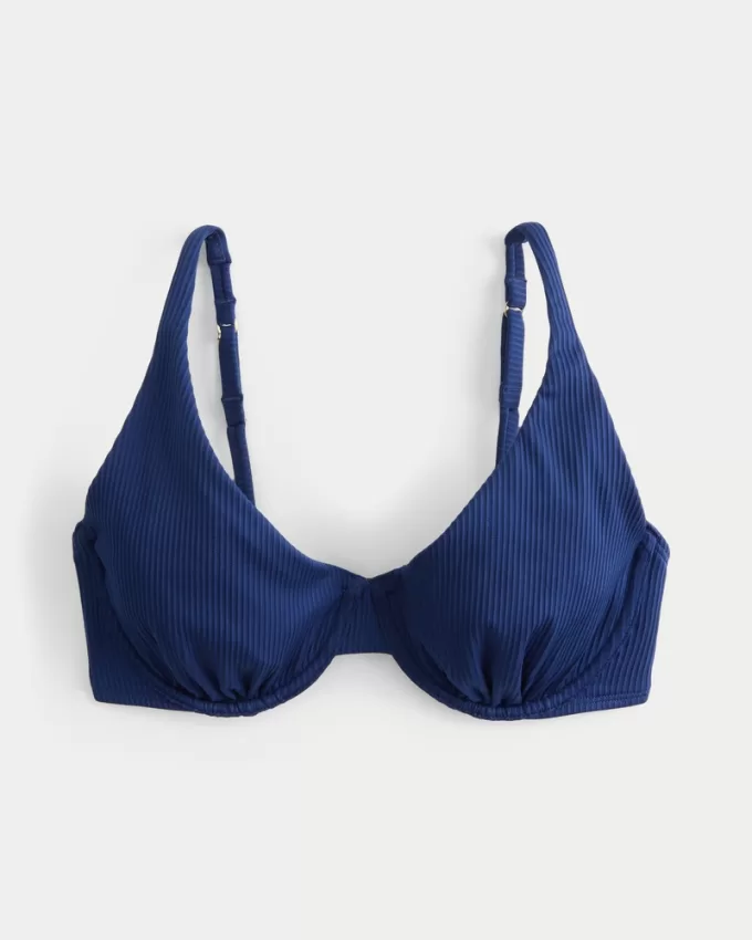 Curvy High Apex Ribbed Underwire Bikini Top,Curvy High Apex Ribbed Underwire Bikini Top