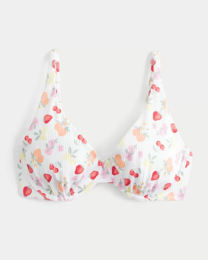 Curvy High Apex Ribbed Underwire Bikini Top,Curvy High Apex Ribbed Underwire Bikini Top