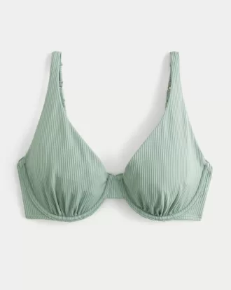 Curvy High Apex Ribbed Underwire Bikini Top,Curvy High Apex Ribbed Underwire Bikini Top