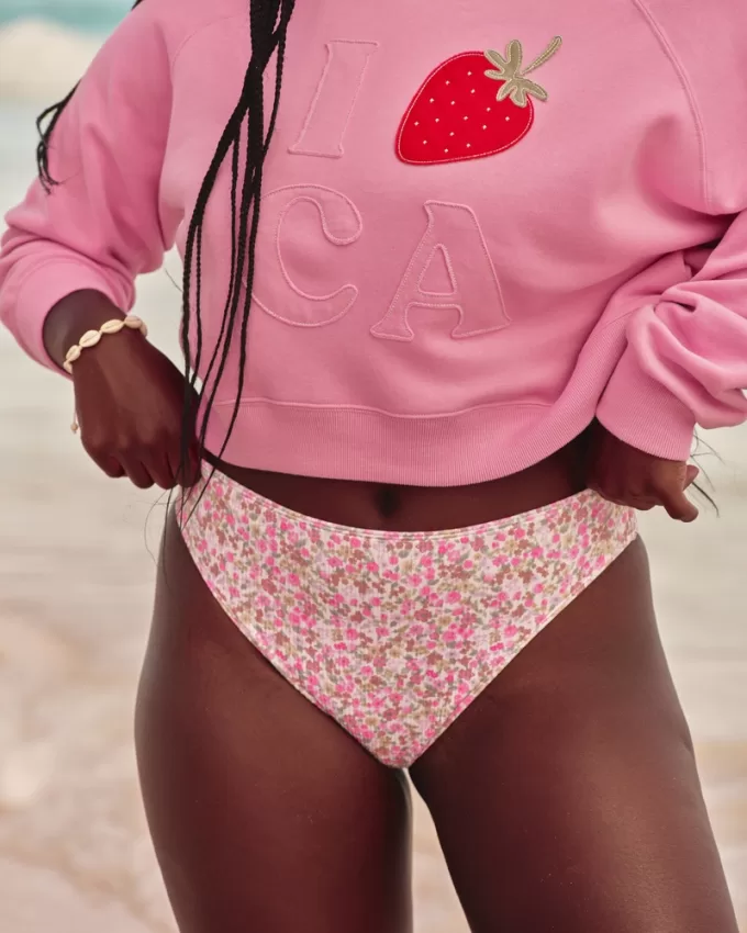 Curvy High-Leg High-Waist Ribbed Cheeky Bikini Bottom,Curvy High-Leg High-Waist Ribbed Cheeky Bikini Bottom