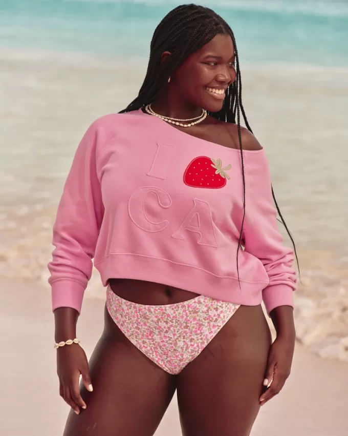 Curvy High-Leg High-Waist Ribbed Cheeky Bikini Bottom,Curvy High-Leg High-Waist Ribbed Cheeky Bikini Bottom