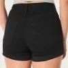 Curvy High-Rise Black Denim Shorts 3″,Curvy High-Rise Black Denim Shorts 3″