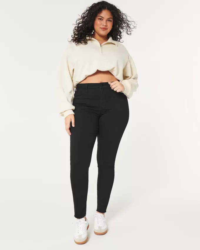 Curvy High-Rise Black Jean Leggings,Curvy High-Rise Black Jean Leggings