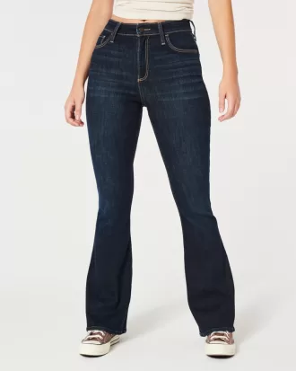 Curvy High-Rise Dark Wash Flare Jeans,Curvy High-Rise Dark Wash Flare Jeans