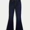 Curvy High-Rise Dark Wash Flare Jeans,Curvy High-Rise Dark Wash Flare Jeans