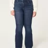 Curvy High-Rise Dark Wash Flare Jeans,Curvy High-Rise Dark Wash Flare Jeans