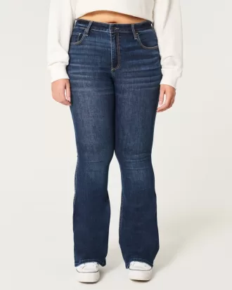 Curvy High-Rise Dark Wash Flare Jeans,Curvy High-Rise Dark Wash Flare Jeans