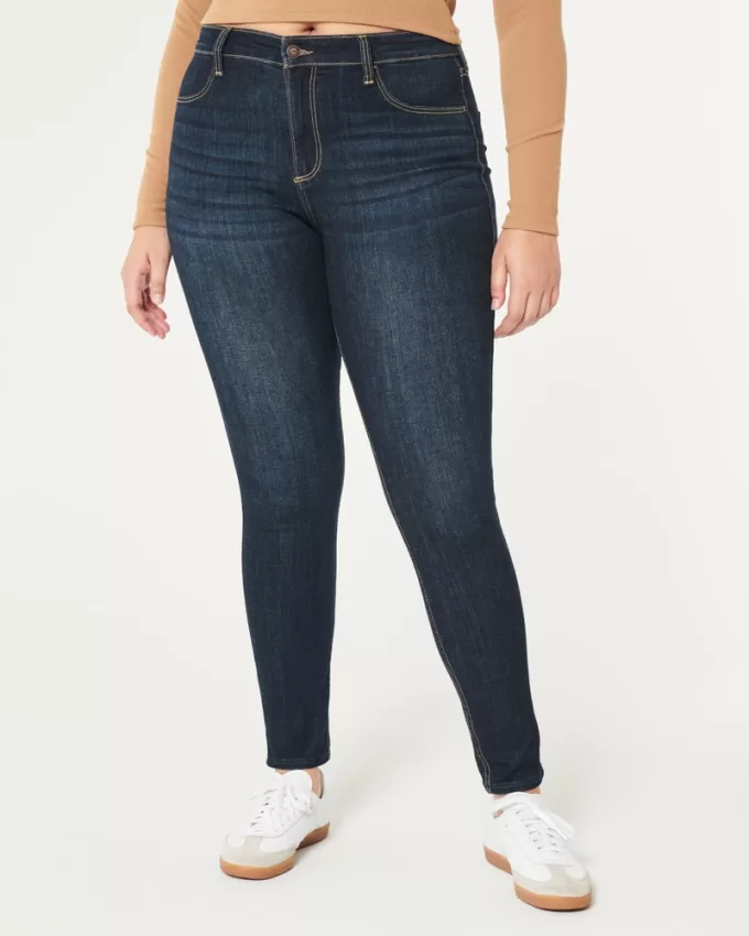 Curvy High-Rise Dark Wash Jean Leggings,Curvy High-Rise Dark Wash Jean Leggings