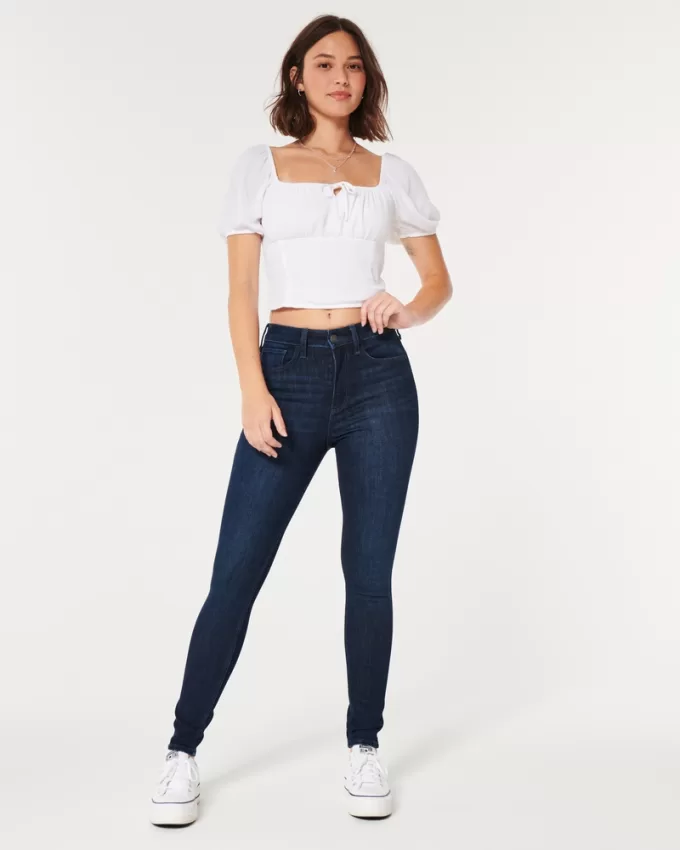 Curvy High-Rise Dark Wash Super Skinny Jeans,Curvy High-Rise Dark Wash Super Skinny Jeans